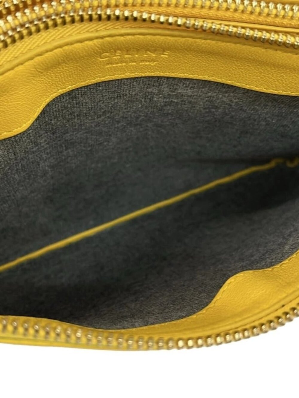 CELINE Trio - Yellow Leather Shoulder Bag - Picture 7 of 15